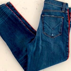 Hudson Jeans Blue with Red Trim Ankle & Cropped
